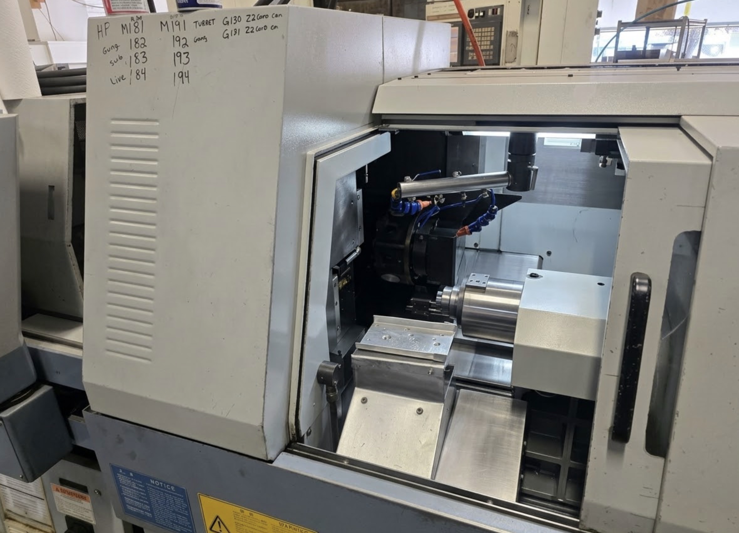 Star SV-32J II Swiss-type machining center showing its turret and spindle work area